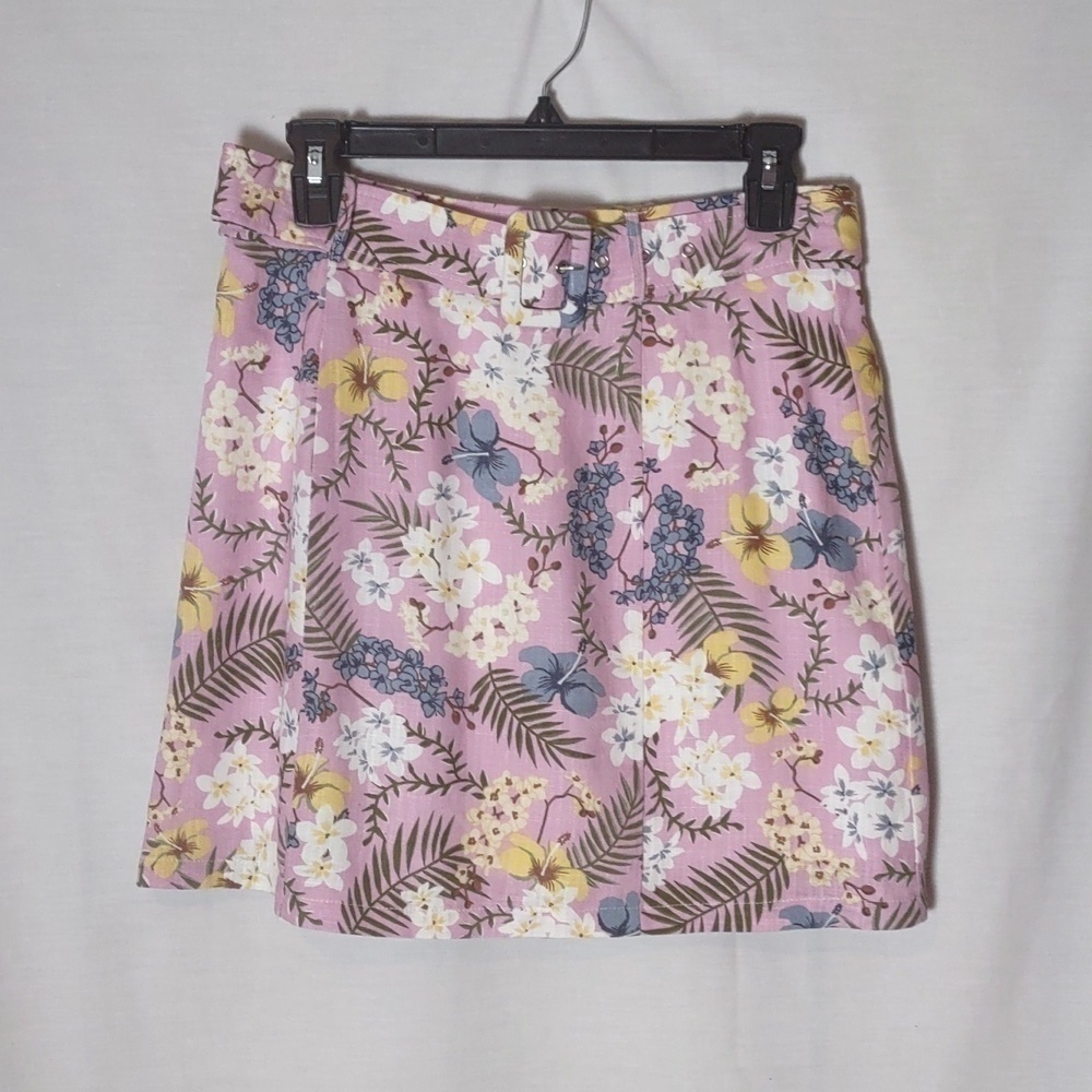 Mink Pink Floral Skirt Linen Blend NWT